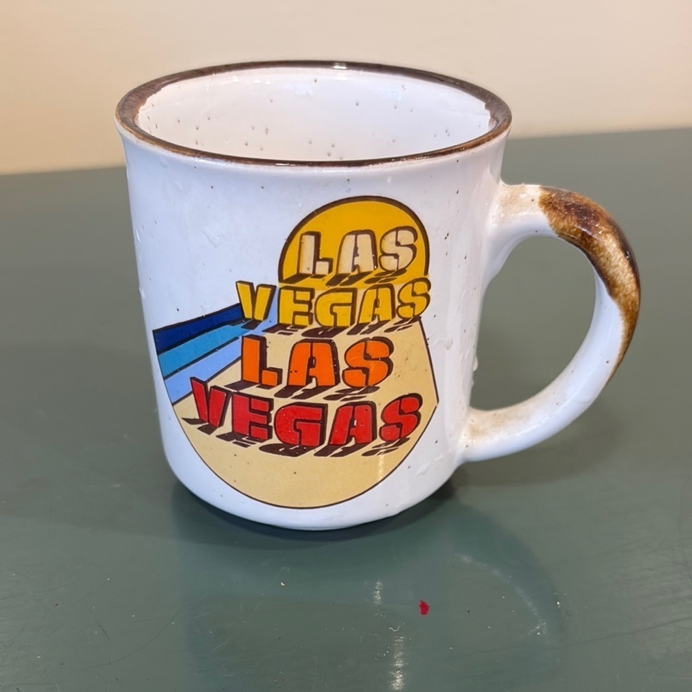 Vintage Las Vegas Souvenir Mug - White and Brown